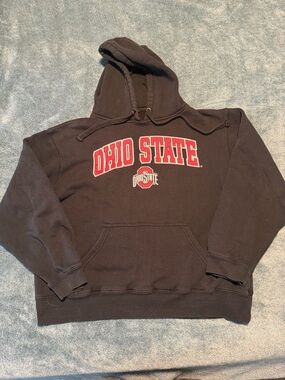 Ohio State Black Hoodie with Red Logo Size Large